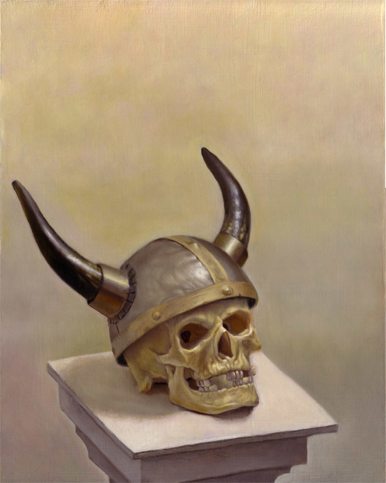 Warrior Skull 11x14 oil on panel 2007
